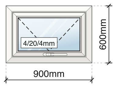 Awning window elevation drawing