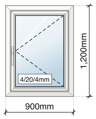 Casement window elevation drawing