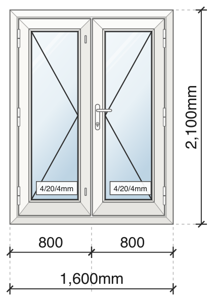 French doors elevation drawing