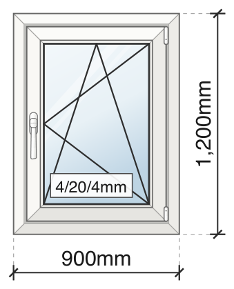 Tilt and turn window elevation drawing
